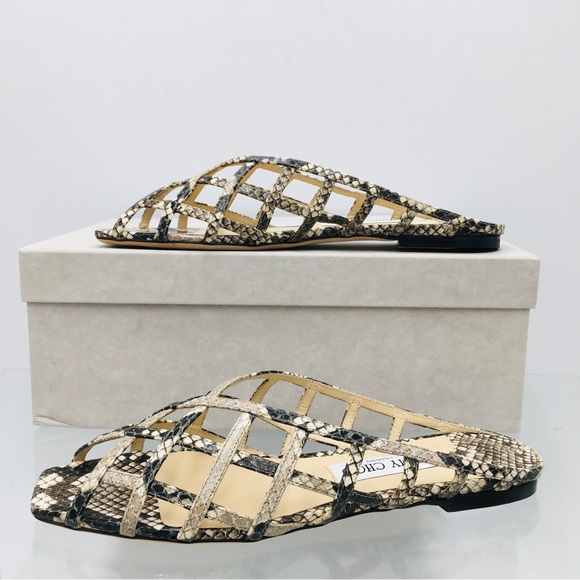 Jimmy Choo- SAI FLAT- Natural Snake Printed Leather - Picture 7 of 15